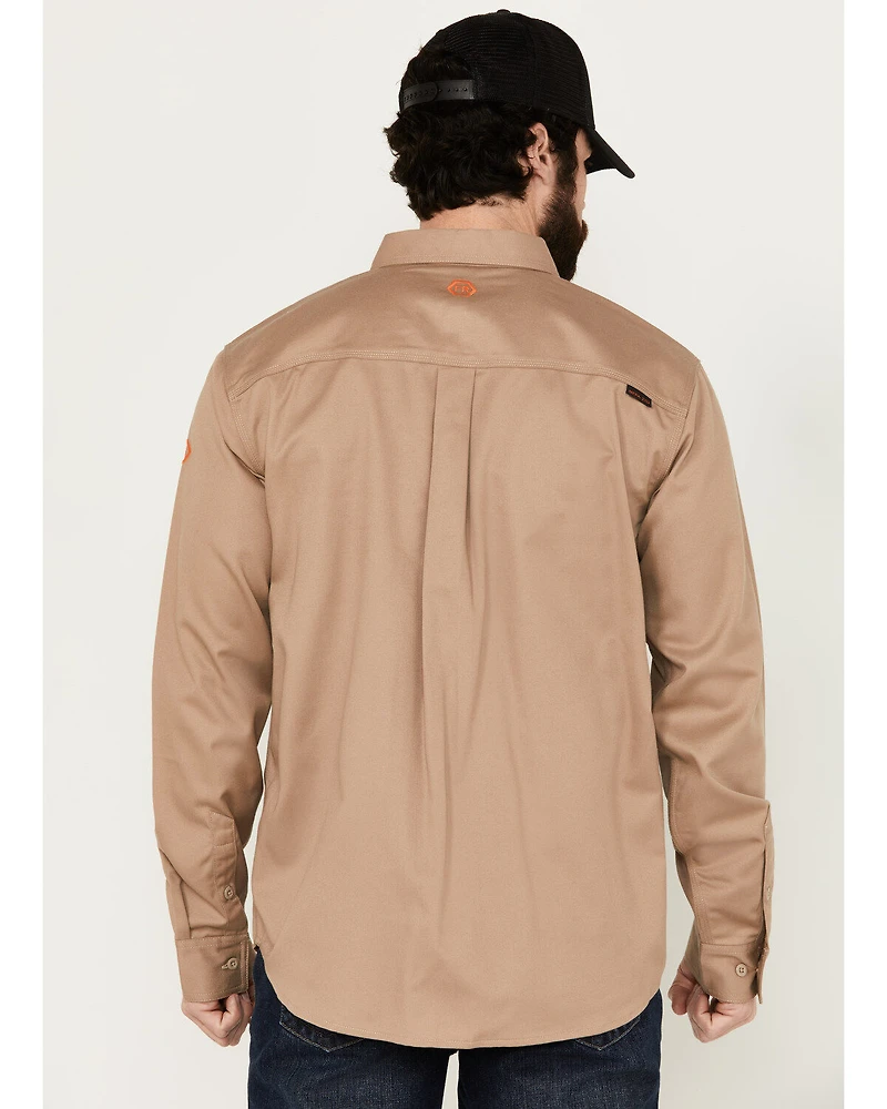Hawx Men's FR Woven Long Sleeve Button-Down Work Shirt -Tall