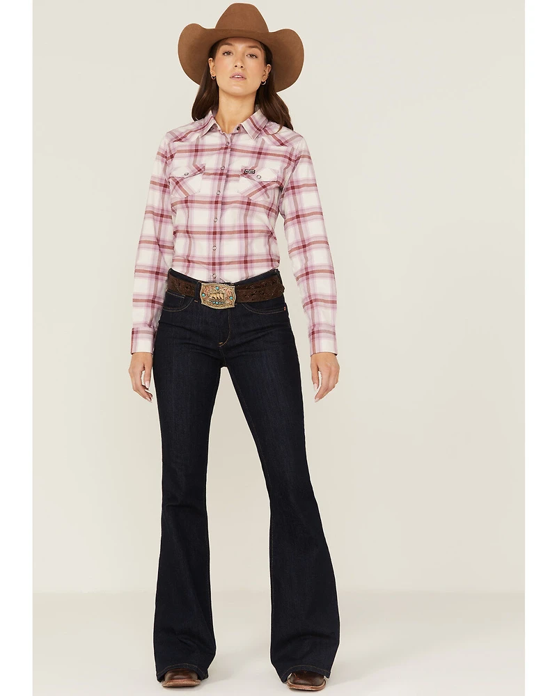 Kimes Ranch Women's Matadora Plaid Print Long Sleeve Western Snap Shirt