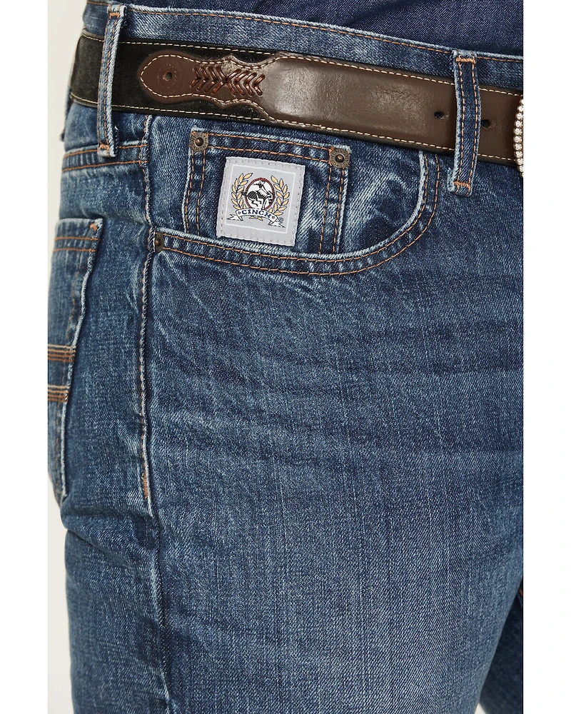 Cinch Men's Silver Label Medium Wash Slim Straight Rigid Denim Jeans