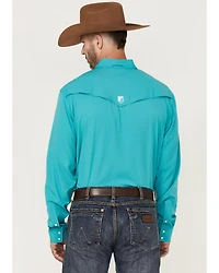 RANK 45® Men's Roughie Tech Long Sleeve Pearl Snap Western Shirt
