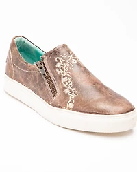 Corral Women's Bone Crater Inlay Embroidered Shoes