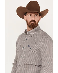 Wrangler Men's Performance Plaid Print Long Sleeve Button Down Western Shirt