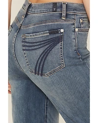 7 For All Mankind Women's Medium Wash Ultra High Rise Dojo Stretch Denim Jeans