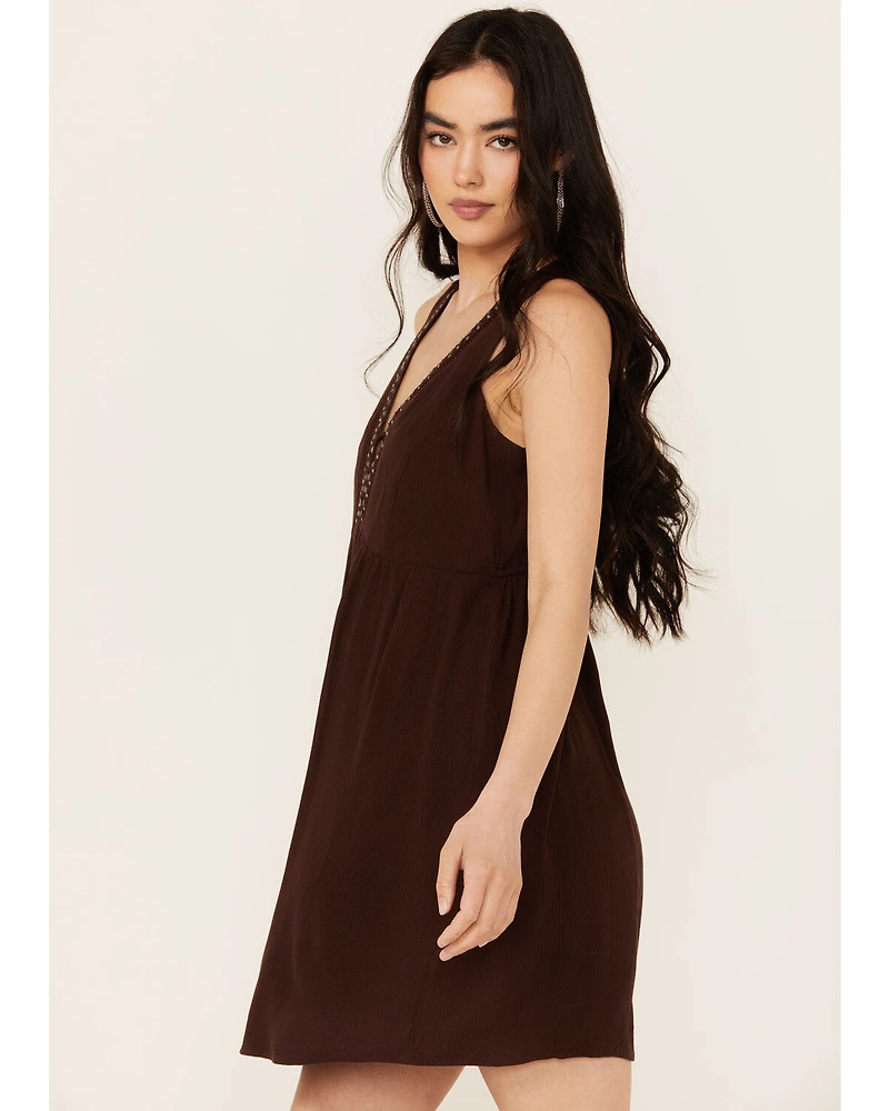 Idyllwind Women's Winfrey Criss Cross Front Embellished Mini Dress