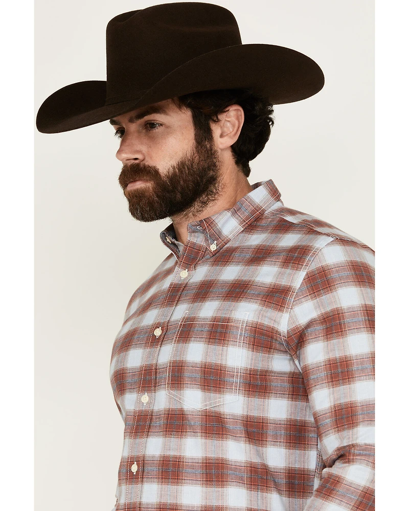 Cody James Men's Rush Plaid Print Long Sleeve Button-Down Stretch Western Shirt