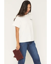 Shyanne Women's Avenly Floral Perforated Suede Wristlet Clutch