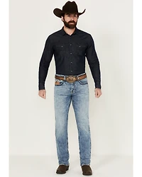 Cody James Men's Clover Leaf Wash Jackson Slim Straight Stretch Denim Jeans