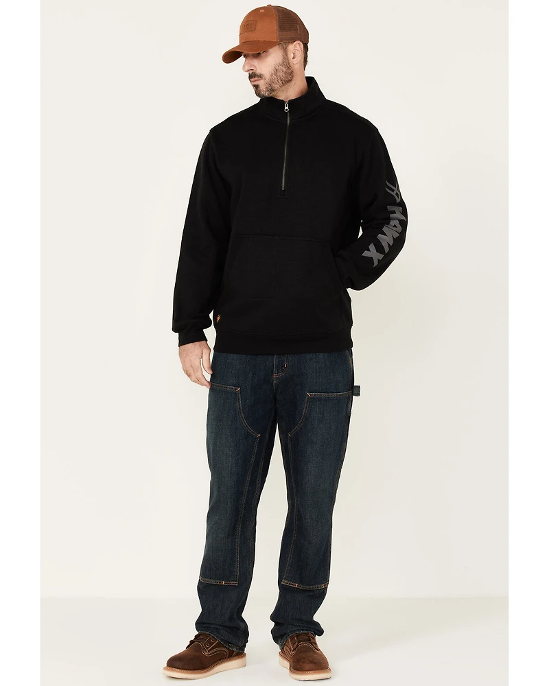 Hawx Men's Black Primo 1/4 Zip Work Fleece Pullover
