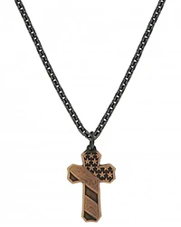 Montana Silversmiths Men's Nickel Faded Glory Cross Necklace