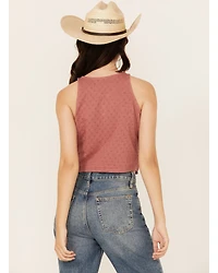Cleo + Wolf Women's Blaire Cropped Jacquard and Lace Tank
