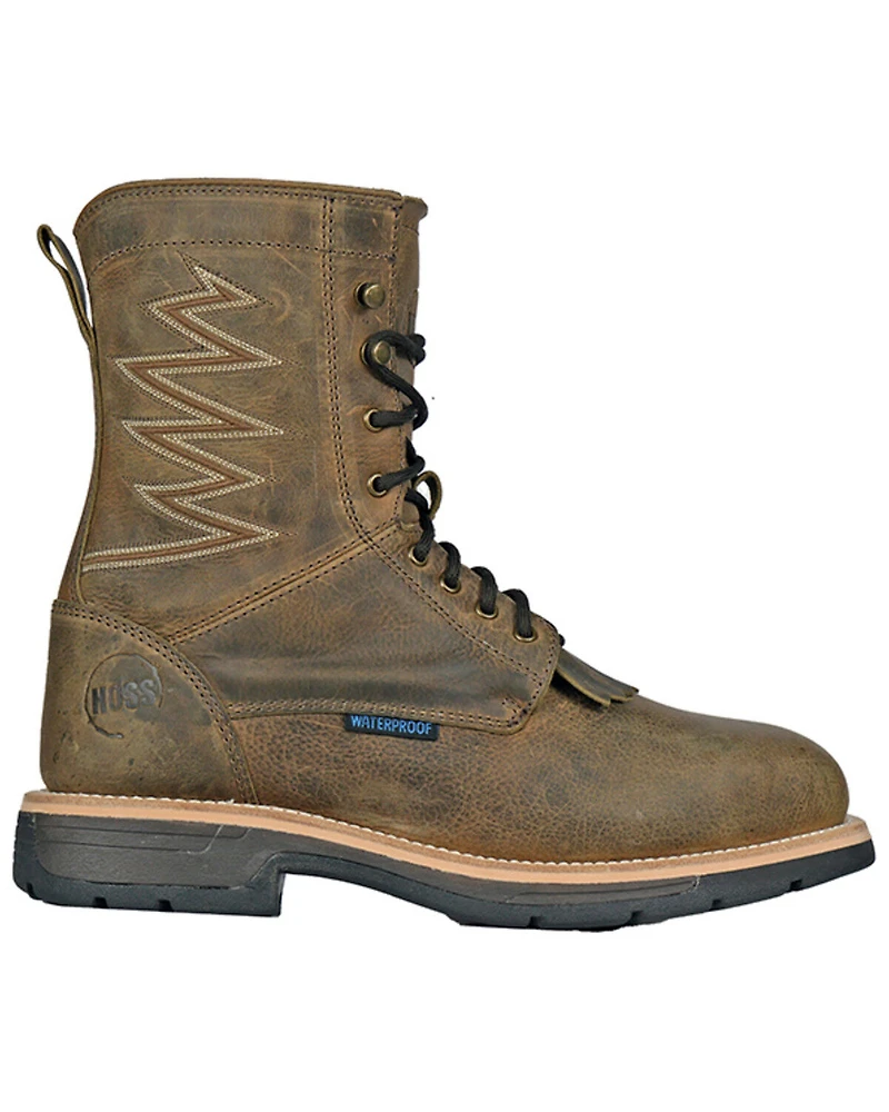 Hoss Men's Distressed Lace-Up Waterproof Work Boots - Composite Toe