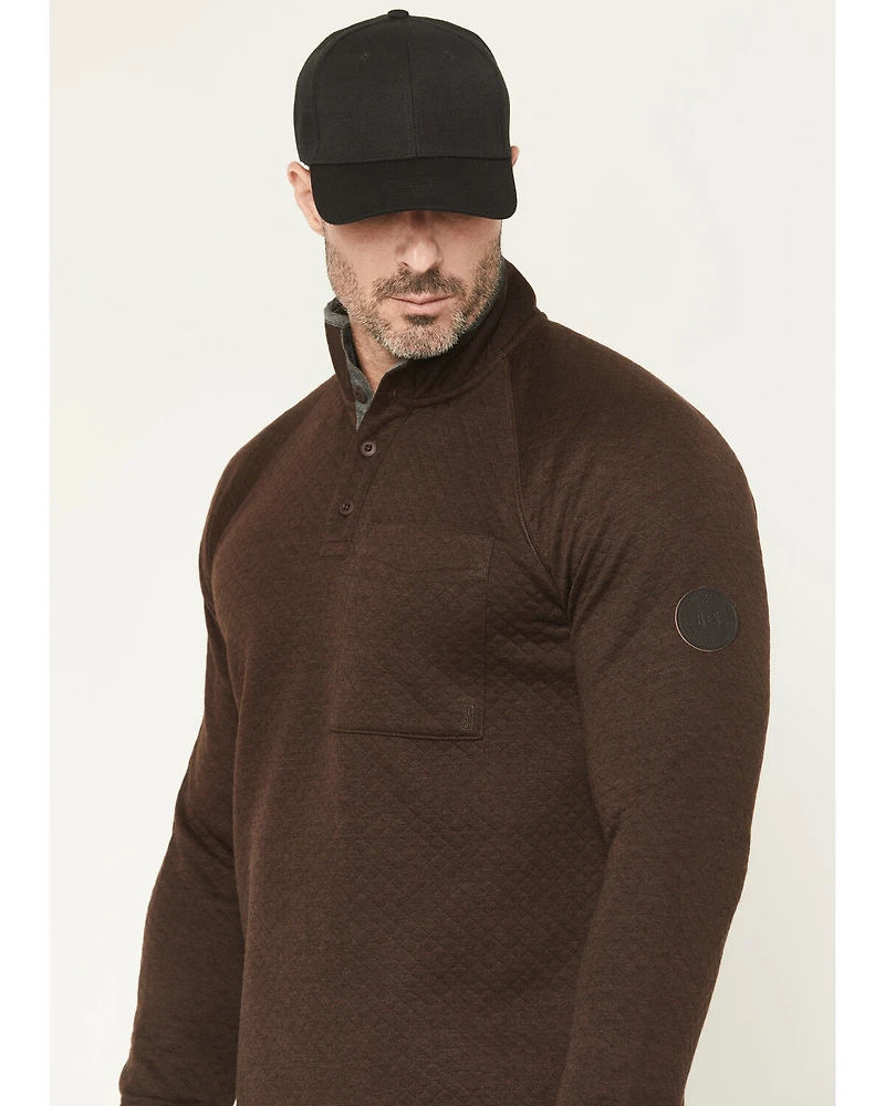 Brothers and Sons Men's Sherman Solid 1/4 Button-Down Pullover