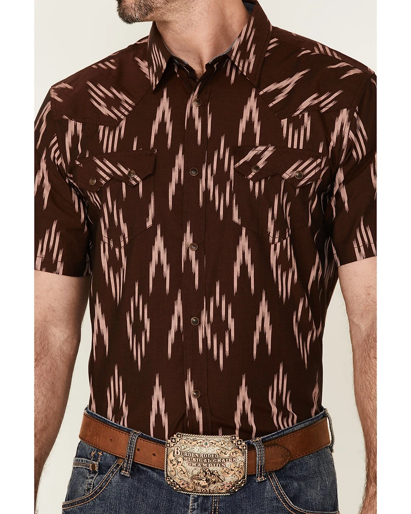 Cody James Men's Treaty Southwestern Print Short Sleeve Snap Western Shirt