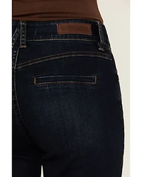 Rock & Roll Denim Women's Dark Wash High Rise Welt Pocket Trouser Stretch Jeans