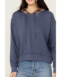 Cleo + Wolf Women's Amir Plaid Hooded Sweatshirt