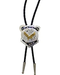 Western Express Men's German Silver Abalone Eagle Bolo Tie