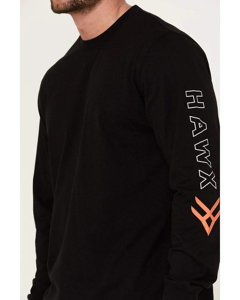 Hawx Men's Logo Long Sleeve Knit Work T-Shirt - Tall