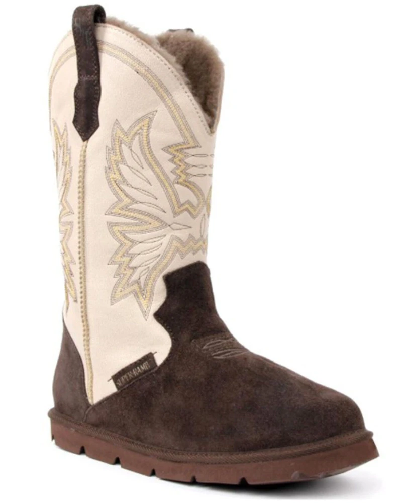 Superlamb Men's All Suede Western Boots - Round Toe