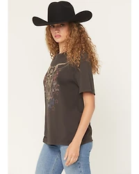 Idyllwind Women's Headstrong Steer Head Embroidered Short Sleeve Graphic Tee