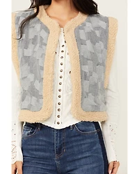 Miss Me Women's Geo Print Fleece Lined Vest
