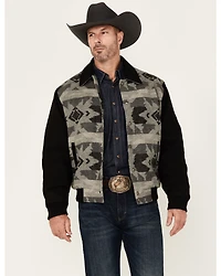 Cripple Creek Men's Southwestern Print Wool Bomber Jacket