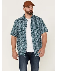 Gibson Men's Saguro Floral Print Short Sleeve Button Down Western Shirt