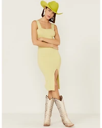 Shyanne Women's Ribbed Sweater Knit Midi Bodycon Dress