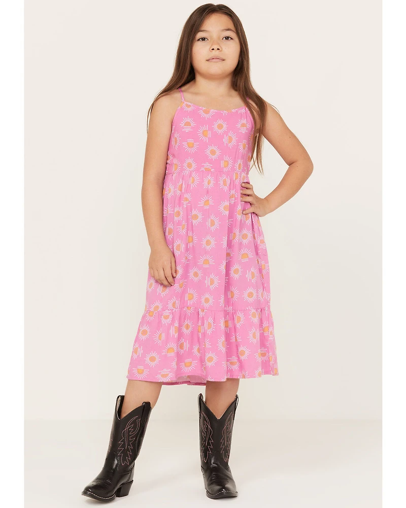 Wrangler Girls' Sunburst Print Sleeveless Midi Dress