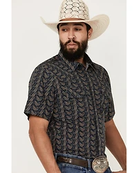 Gibson Men's Disco Ball Geo Print Short Sleeve Snap Western Shirt