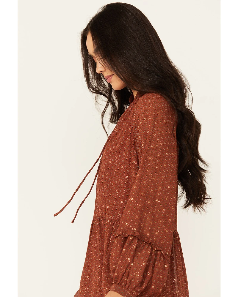 Molly Bracken Women's Long Sleeve Peasant Mini Dress