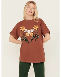 Girl Dangerous Women's Daffodil Floral Boyfriend Graphic Tee