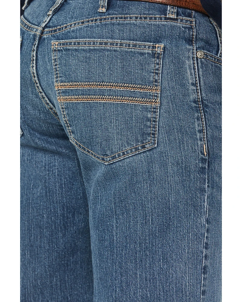Cinch Men's White Label Medium Wash Relaxed Straight Performance Stretch Denim Jeans