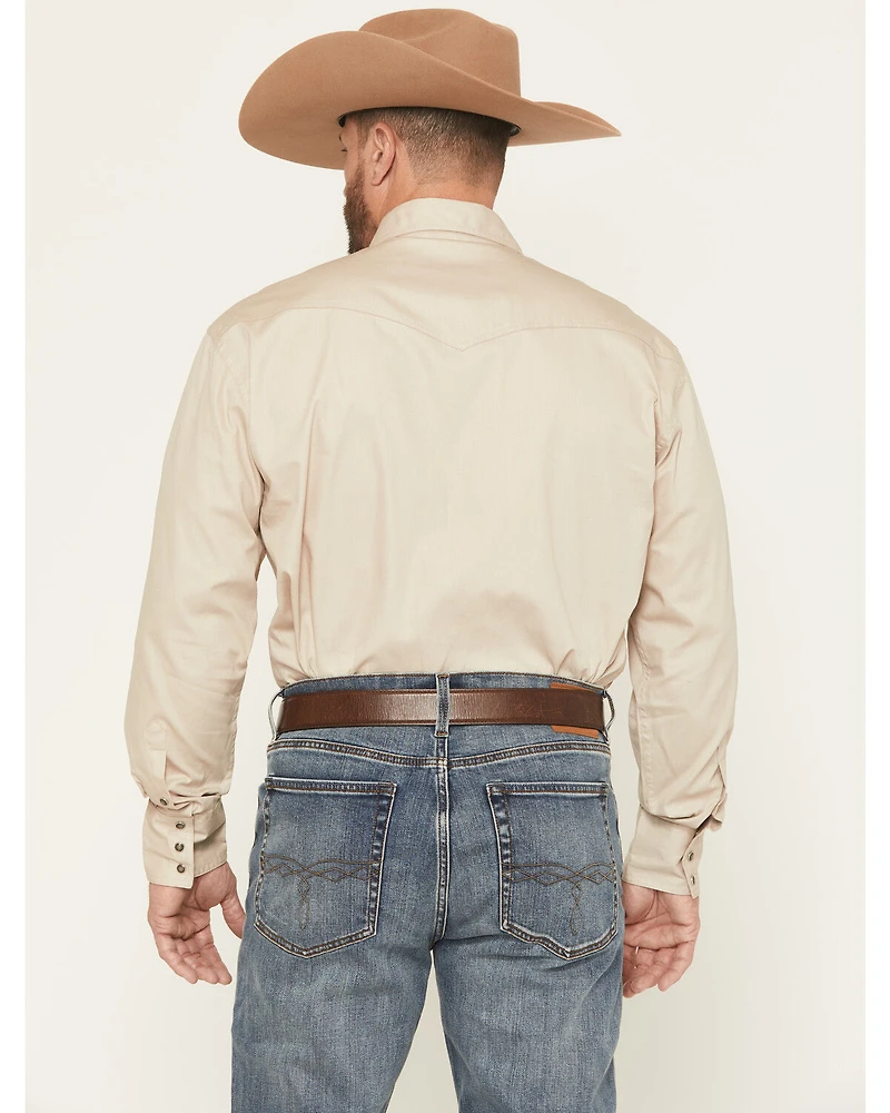 Roper Men's Solid Poplin Long Sleeve Snap Western Shirt