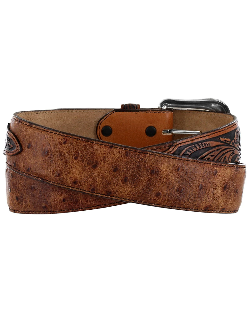 Tony Lama Men's Rustic Ostrich Western Belt