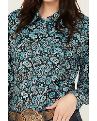 Cowgirl Hardware Women's Paisley Print Long Sleeve Snap Western Shirt