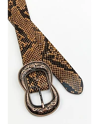 Shyanne Women's Double Loop Snake Print Belt