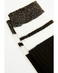 Brother's and Sons Men's Olive Rugby Stripe Crew Socks