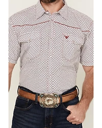 Cowboy Hardware Men's Fleur Printed Short Sleeve Pearl Snap Western Shirt