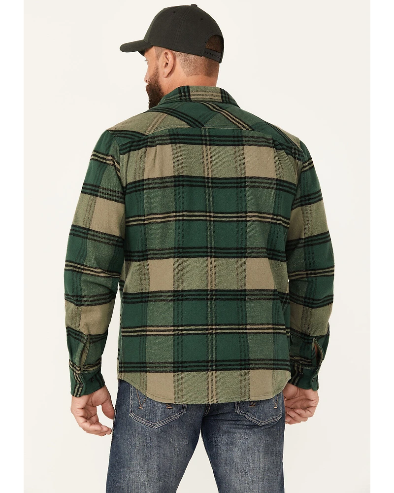 Brixton Men's Bowery Plaid Print Long Sleeve Button-Down Flannel Shirt