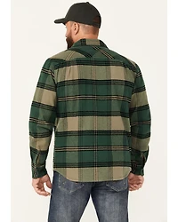 Brixton Men's Bowery Plaid Print Long Sleeve Button-Down Flannel Shirt