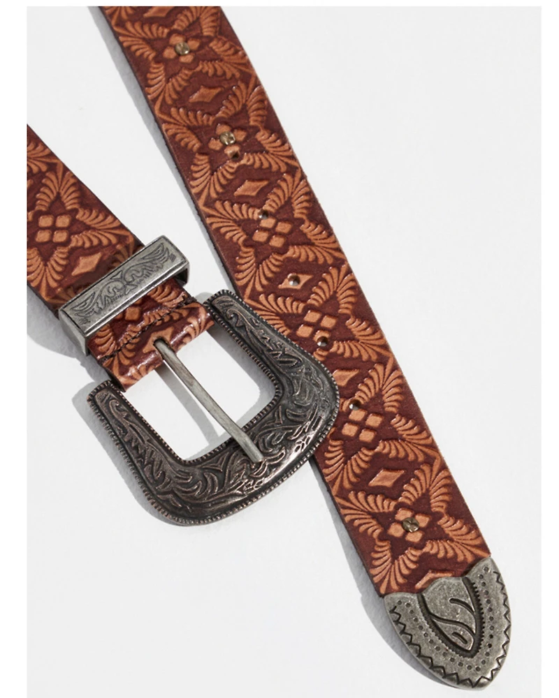 Free People Women's Outlaw Embossed Leather Belt