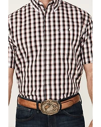 Wrangler Men's Classic Plaid Print Short Sleeve Button-Down Western Shirt