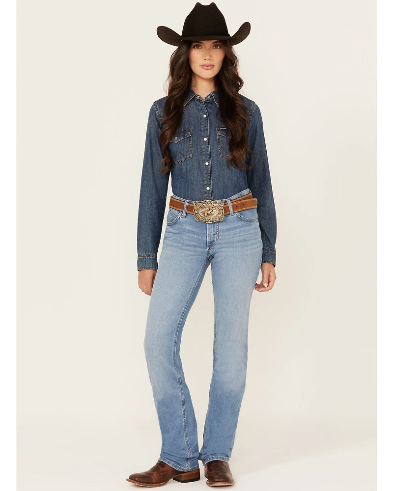 Wrangler Women's Willow Medium Wash Mid Rise Ultimate Riding Bootcut Stretch Denim Jeans