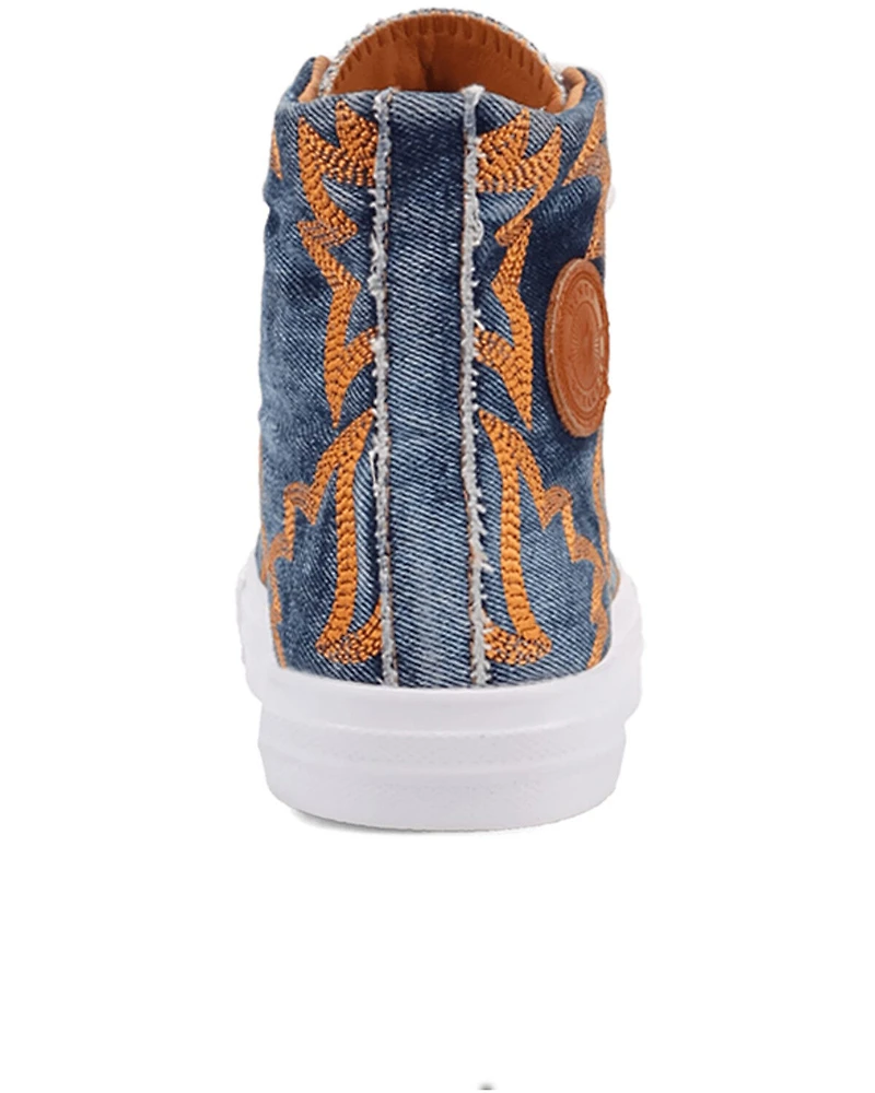 Dingo Women's Denim Western Stitched High-Top Sneakers