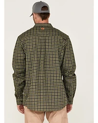 Hawx Men's FR Plaid Print Woven Long Sleeve Button-Down Work Shirt