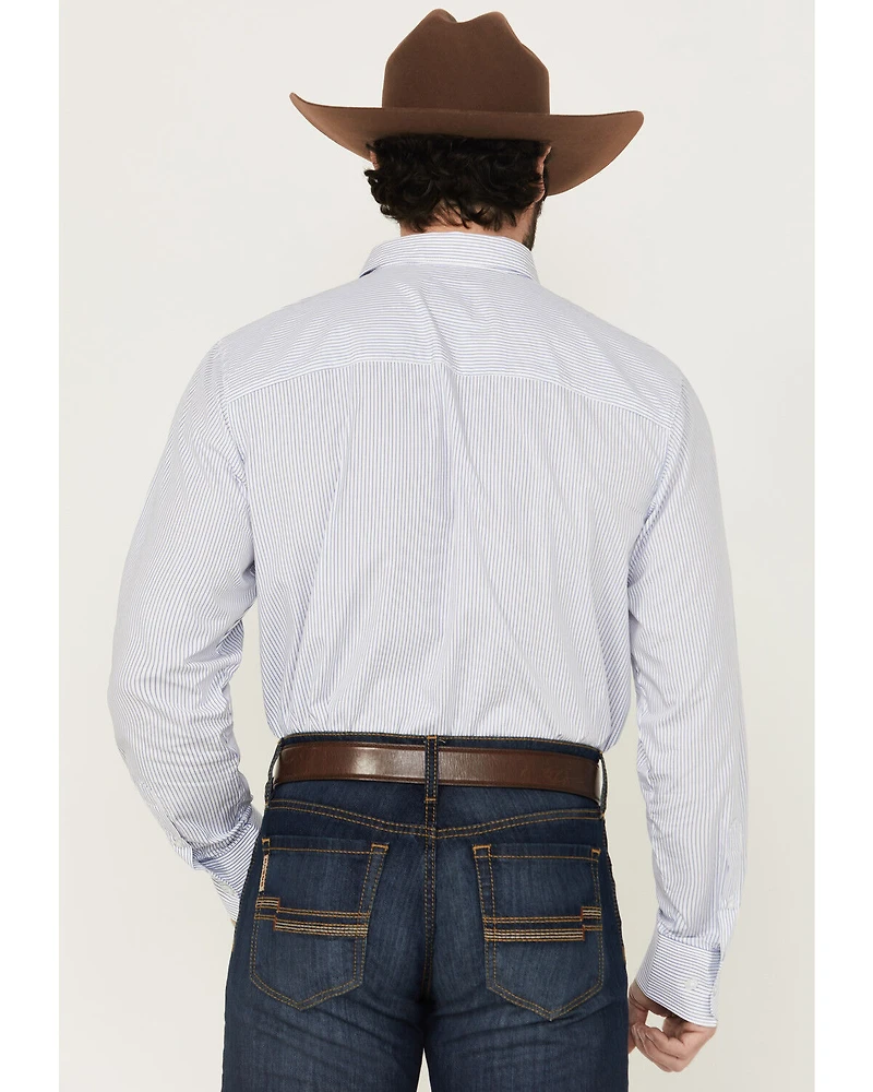 Wrangler x Cody Johnson Men's Striped Print Long Sleeve Button-Down Western Shirt