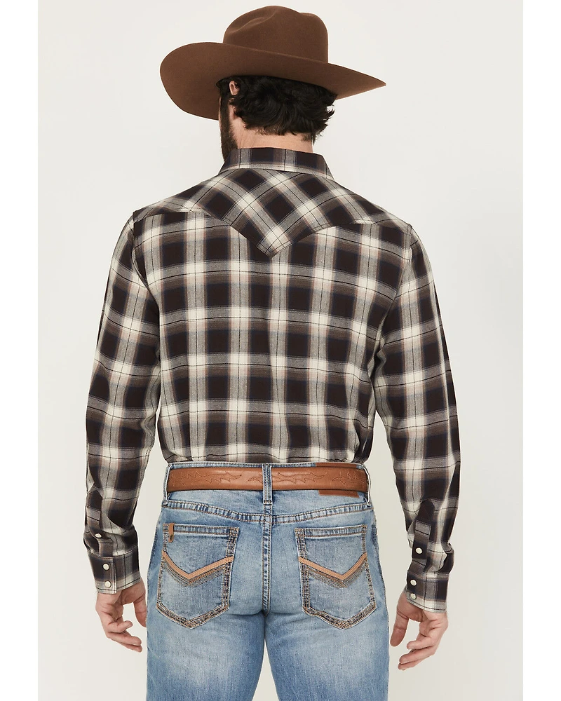 Cody James Men's Cowboy Code Plaid Print Long Sleeve Snap Western Shirt