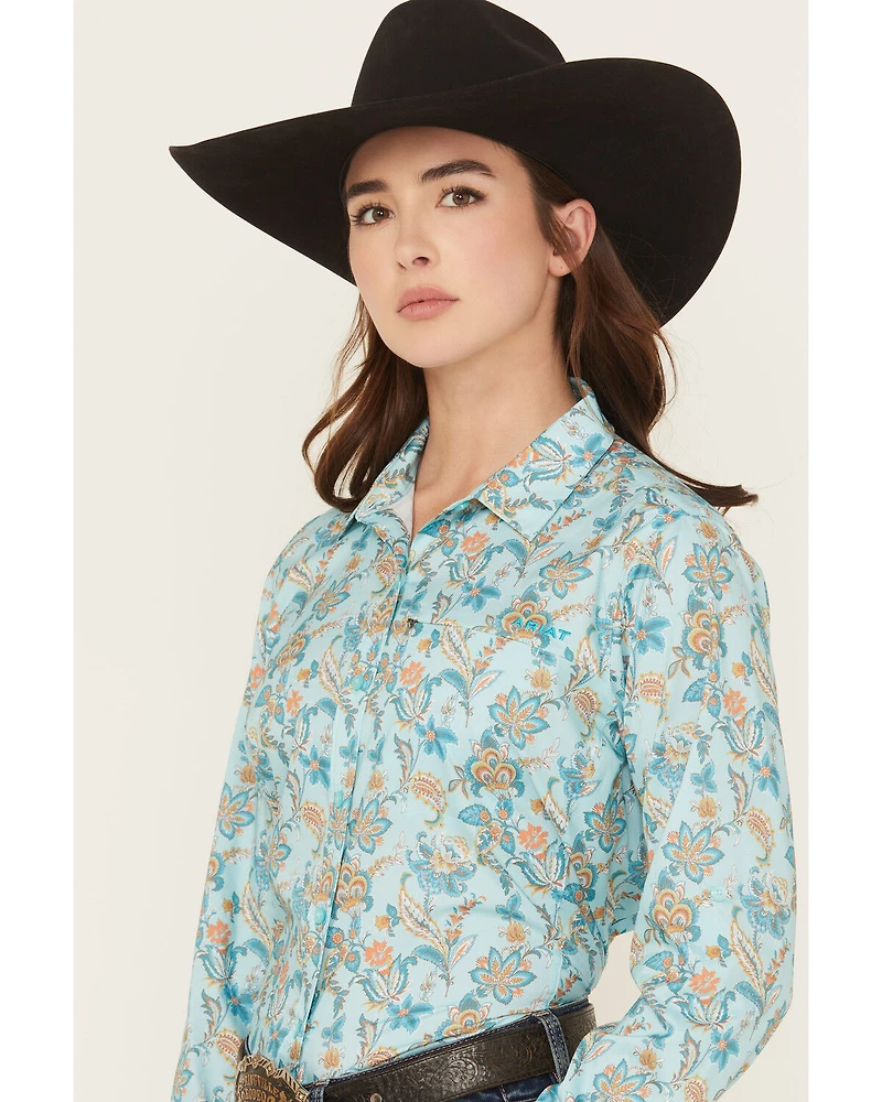 Ariat Women's VentTEK Floral Paisley Print Long Sleeve Button-Down Stretch Western Shirt