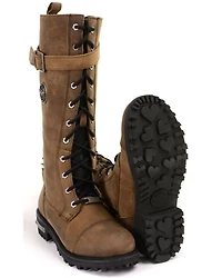 Milwaukee Leather Women's Tall Motorcycle Boots - Round Toe