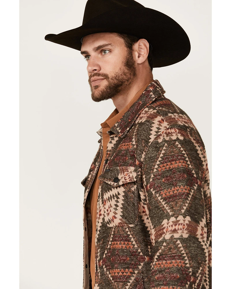 Rock & Roll Denim Men's Southwestern Print Snap Shacket
